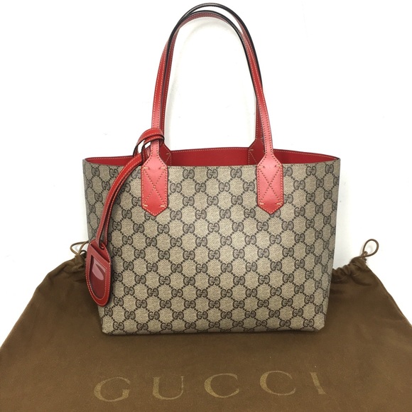 Gucci Beige and Red Tote Bag - Picture 1 of 16